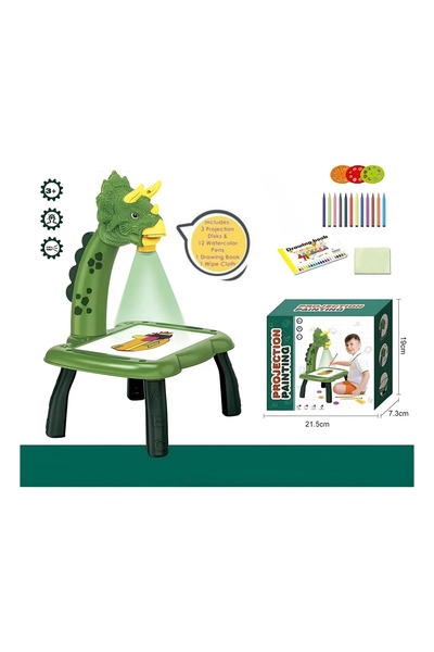 TABLEMAX Proiector Desen Copii & Masă Educațională: 24 Șabloane, 12 Carioci, ...