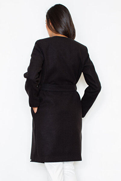 Figl Elegant women's coat with black belt M408 size S