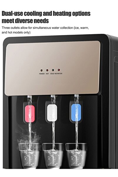 ET-LIFE Bottom Loading Water Cooler - Hot/Cold/Moderate - 3 Tap - Push Cup Get Water Anti-Bacterial, 550W