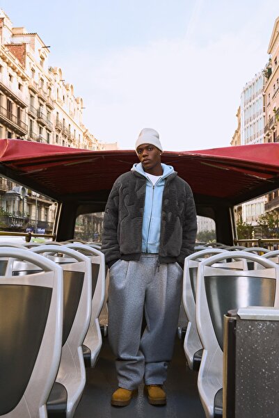 Bershka Grafik suni yünlü ceket