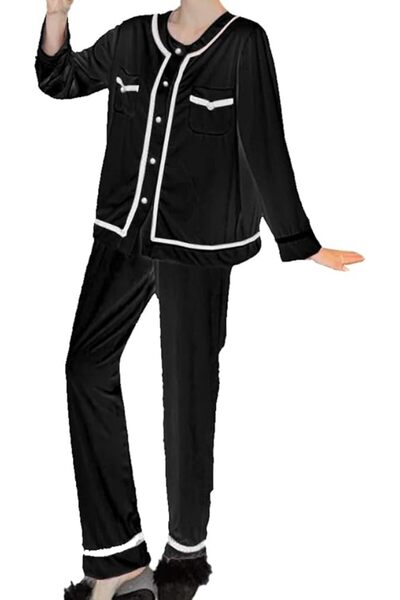 Margoun Women Winter Velvet Pajama Set MG16
