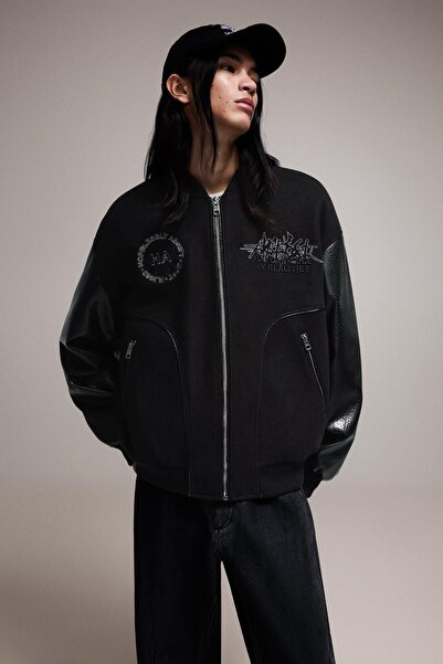 Bershka Suni deri kollu kumaş ceket