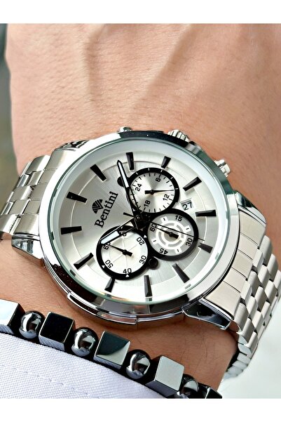 Bentini Men's Wrist Watch – Functional, Steel Band, Waterproof, 2-Year Warranty