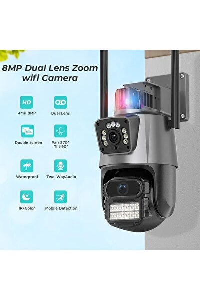 Closeli Surveillance Camera,PTZ Security Camera Dual Lens,CCTV Camera,Outdoor Camera,Security Camera