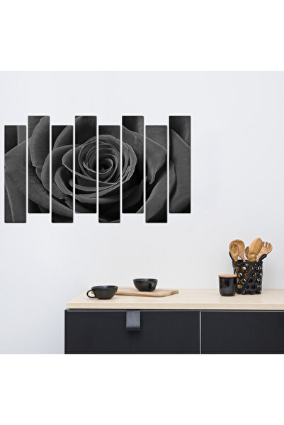 Generic لوحه جداريه - ورده - ١٥١١ - مقسمه ثمانية قطع - رصاصي