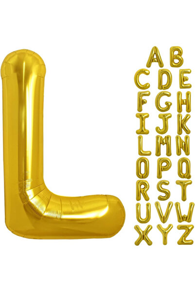 BALON DİYARI All Letters Letter Balloon Gold Gold 78cm Large Size