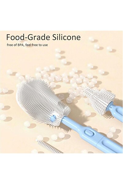 Generic Baby Bottle Cleaning Brush Set 7-in-1, Travel Silicone Bottle Brush Kit - Uand home
