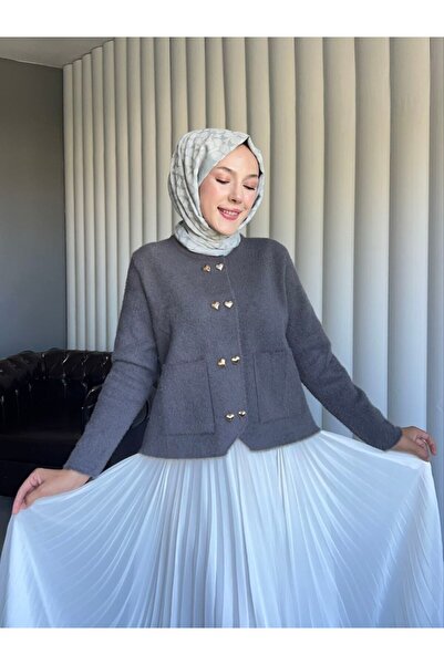 Thebomb Merve Pocketed Knitwear Jacket