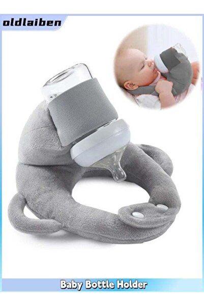 Generic Baby Bottle Holder - Hands-Free Self Feeding Adjustable Nursing Pillow (Grey)