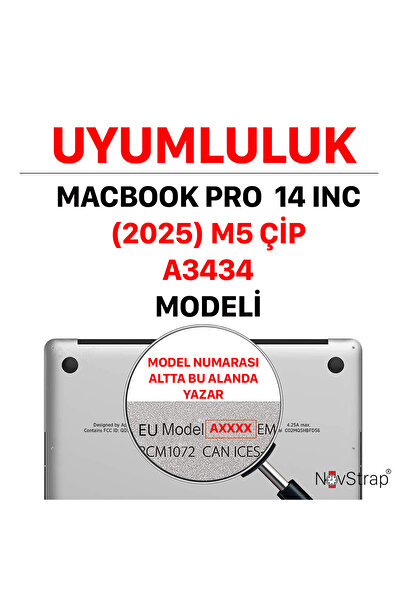 NovStrap Turkish Q Keyboard Protective Clear Case Compatible with Apple MacBook Pro 14 Inch M5 Chip A3434