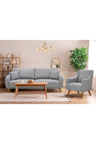 Vivense HERA SANDIKLI YATAKLI KOLTUK TAKIMI, GRİ