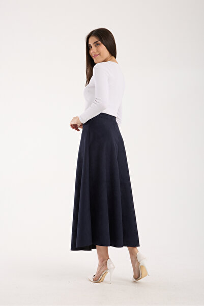 TheyYou Γυναικεία Φούστα Hijab Suede Flared Maxi