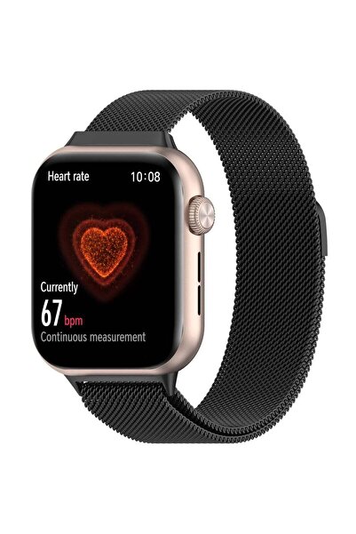 Beauenty Magnetic Strap for Honor Watch5 Stainless Steel Milanese Loop (Black)