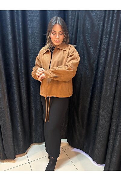 Valeur μπουφάν από σουέντ σε χρώμα καφέ