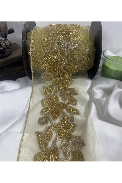 jasmina store nakışlı boncuk işlemeli dantel şerit