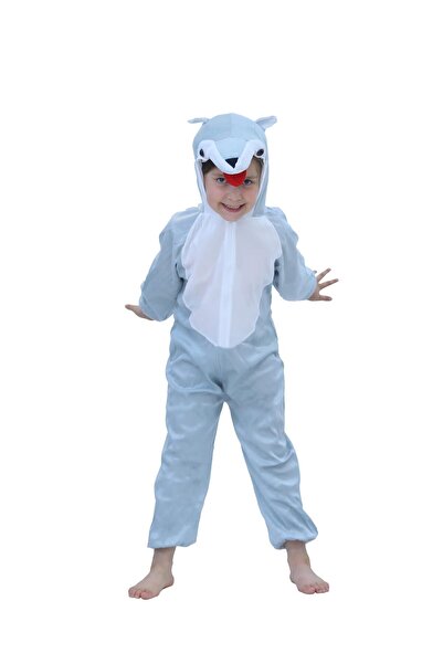 Toybox Kids Wolf Costume Jumpsuit with Hood, Animal Fancy Dress, Party Outfit, Size XL(8-10Years)