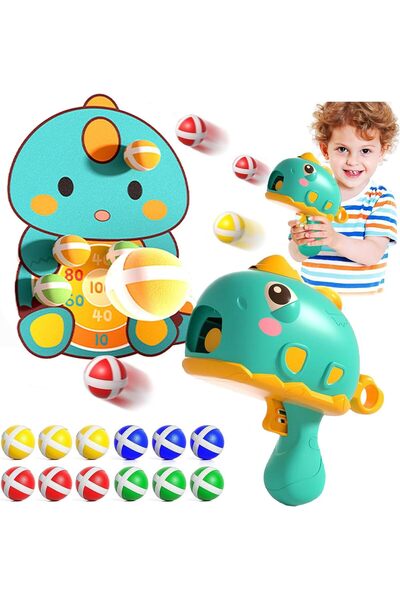 Generic مسدس لعبة ديناصور من رايت شور للأطفال - مُطلق كرات لاصقة مع ١٢ كرة وه...