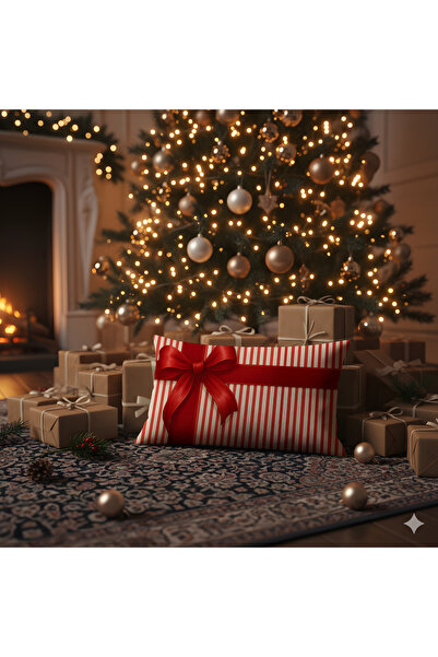 Viadela Red Concept New Year Christmas Horizontal Throw Pillow Cover Set of 4 50X30Cm