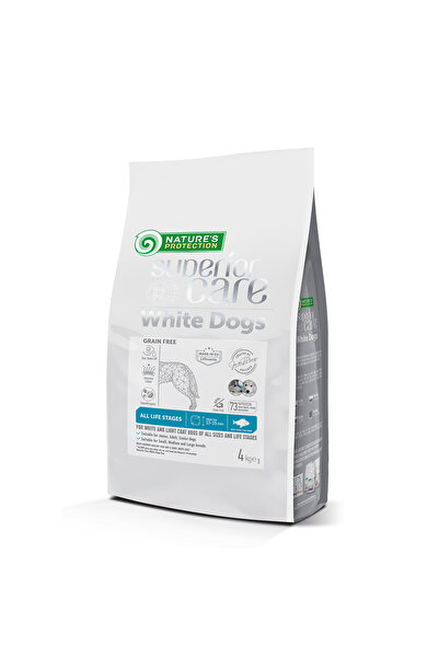 Nature's Protection SC Beyaz Tüylü Köpekler İçin Tahılsız Beyaz Balıklı Tüm Irklar ve Yaşlar Köpek Maması 4kg