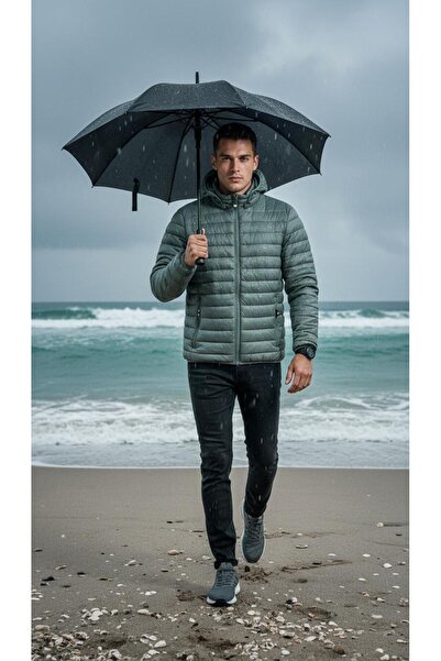 Plus Scorpion Quilted men's jacket in navy blue.