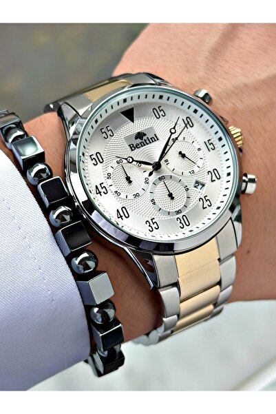 Bentini Men's Wrist Watch – Functional, Steel Band, Waterproof, 2-Year Warranty