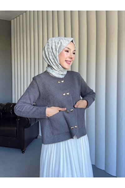 Thebomb Merve Pocketed Knitwear Jacket