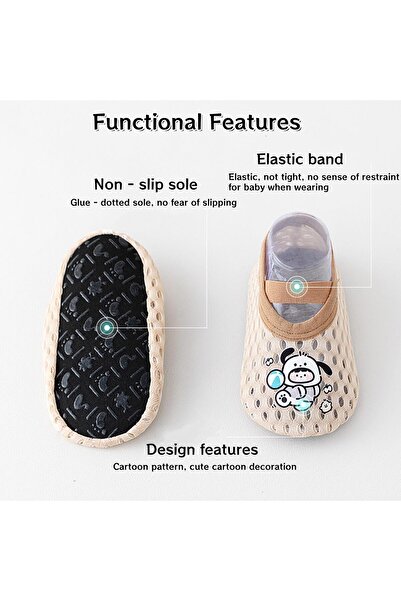 Generic UNITRIP Baby Anti-Slip Sock Shoes, Breathable Mesh, Adjustable Strap, Spring/Summer