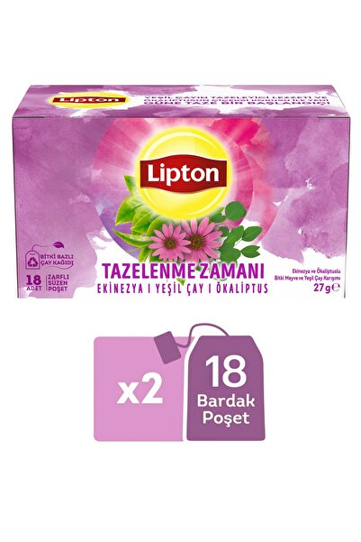 Lipton Tazelenme Zamanı Ekinezya ve Ökaliptuslu Bitki ve Meyve Çayı Karışımı ...