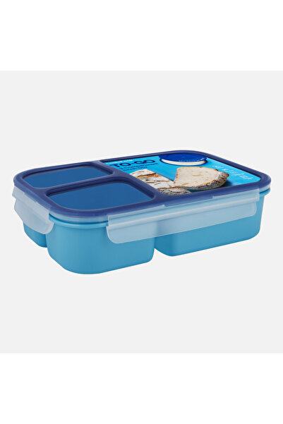 locknlock صندوق غداء مقسم من L&L سعة 1.5 لتر (أزرق)