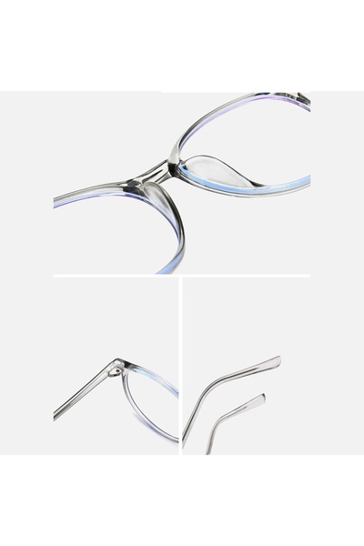 SKYDDAR INNOVATION Blue Light Protection Glasses Unisex/Women, Metal Frames, F8551, Modern Design, set sticker, Gray