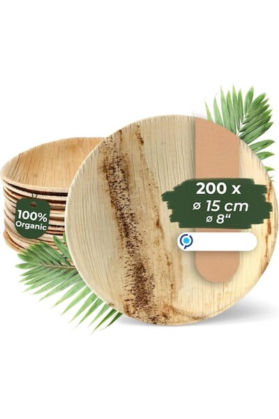 OEM Set of 125 palm leaf plates, 15 cm, BIOZOYG Palmware