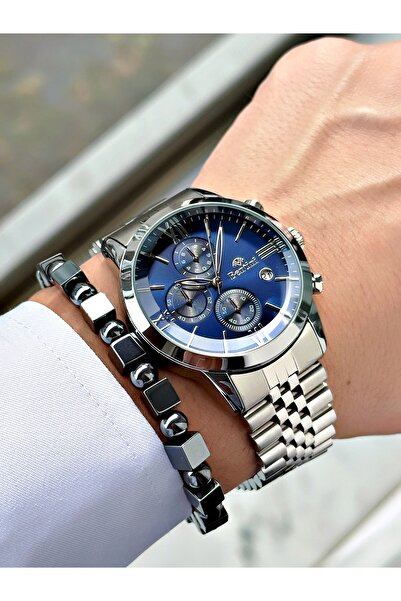 Bentini Men's Wrist Watch – Functional, Steel Band, Waterproof, 2-Year Warranty