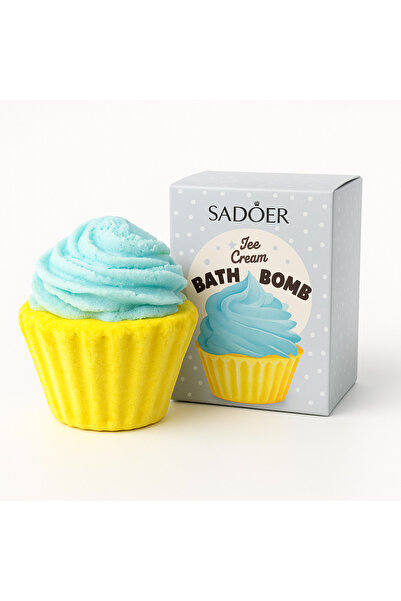 SADOER Set of 2 bath bombs Bath Bomb in the shape of a MUFFIN – blue and pink