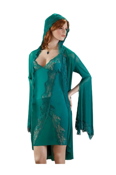 La Joie قميص نوم قصير بالروب - LN 4003