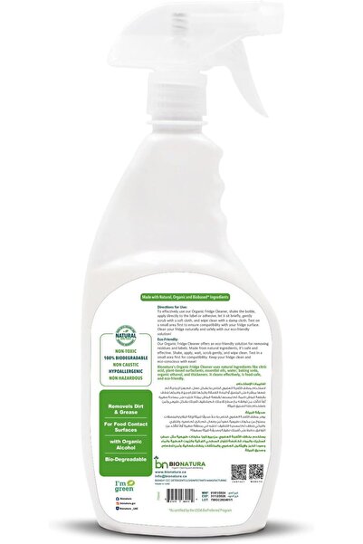 Bionatura Organic Fridge Cleaner (Non-Toxic, Biodegradable) - Safe for All Fridges