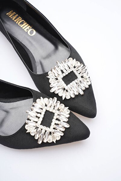 MARCHEO Arden Women's Black Suede Ballerina Shoes