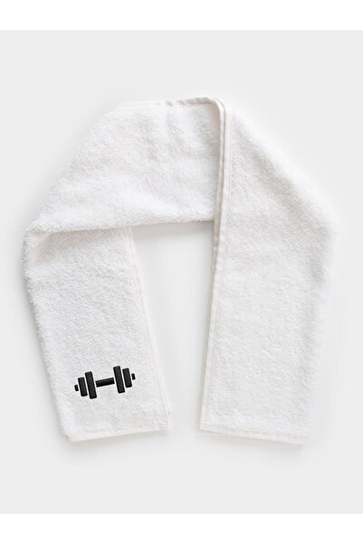 LIWOGY Dumbell Embroidered Sports Towel / Gym Towel / Cotton
