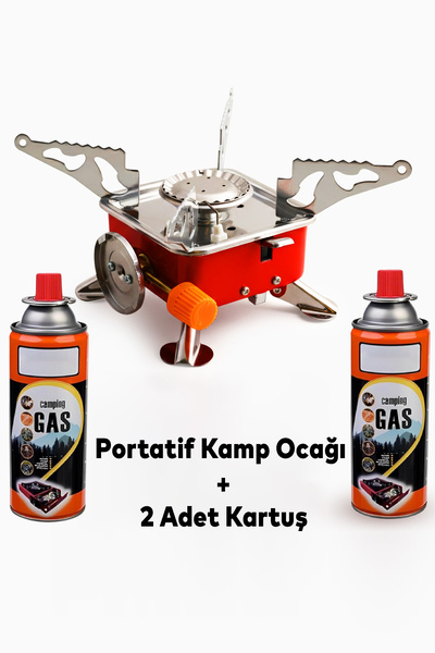 NZB Kamp Ocağı + 2 Adet 400ml Kartuş Taşınabilir Mini Tek Gözlü Portatif Kend...