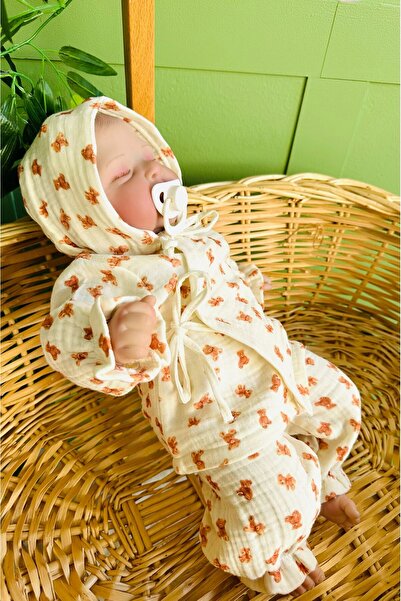 esilaaaksesuar Muslin 4-Piece Bear Set 100% Organic 100% Cotton