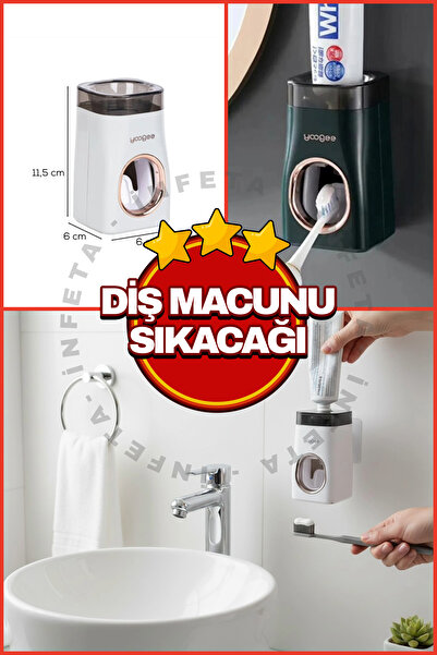 İnfeta OTOMATİK DİŞ MACUNU SIKACAK FIRÇAYLA MANDALI İT MACUNU SIK RENKLİ YAPIŞKANLI