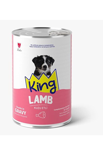 King Et Parçacıklı Kuzu Etli Yavru Köpek Konserve 400 Gr