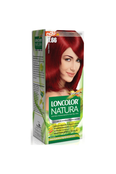 Loncolor Vopsea de păr permanentă Natura 7.66 Roșu intens, 100 ml