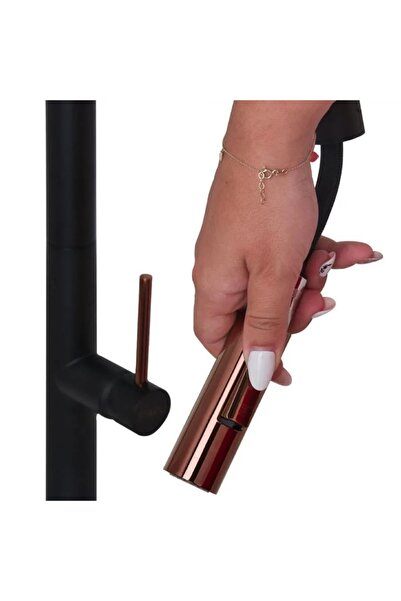 OEM Baterie bucătărie cu duș extractibil, alamă sanitară, neagră, CF2042