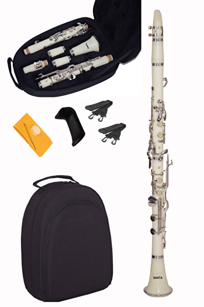 SANTA beyaz 4 yüzük sol klarnet sırt çantalı