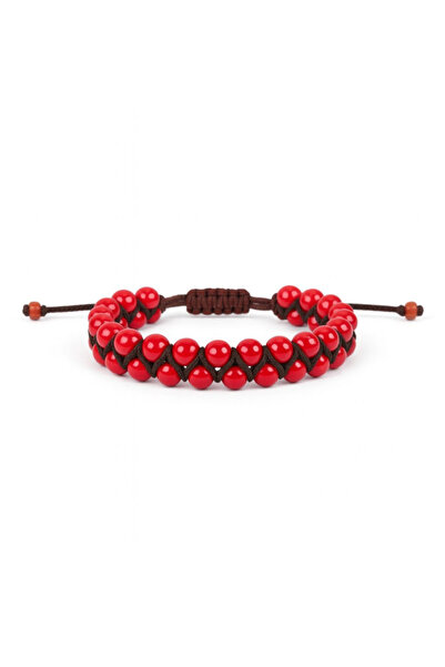 HANNY Braided bracelet with 6 mm ceramic beads