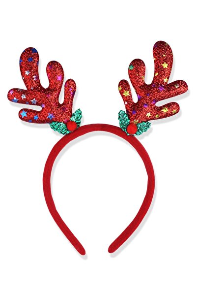 Klips Concept Colorful Star Decorated Christmas Wreath with Deer Antlers