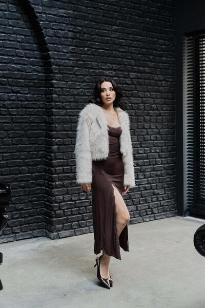 Serica Moda Stone Lined Short Fur Jacket