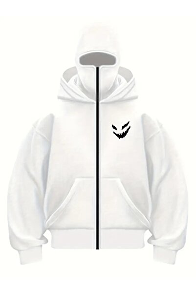 Flaubert -Kar Maskeli̇ Ni̇nja Erkek Fermuarli Sweatshirt Hirka 3 İpli̇k Kalin Fermuarli