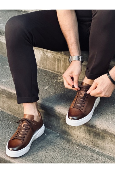 ALZA 1. Quality Genuine Leather Men's Sneaker Daily Comfortable Shoes - Ultra Comfort Eva Sole - High Quality