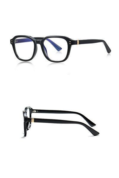 SKYDDAR INNOVATION Blue Light Protection Glasses Unisex/Men, Metal Frames, 2227, Modern Design, set sticker, Black